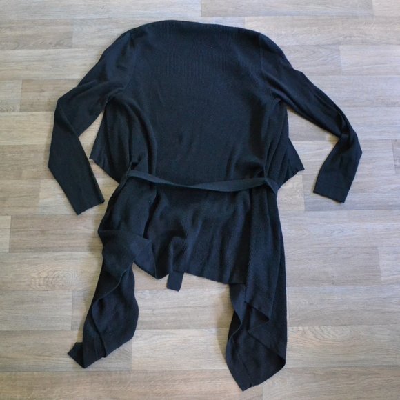 Banana Republic Waterfall Ribbed Knit Black Open Cardigan Size Small - Picture 6 of 6